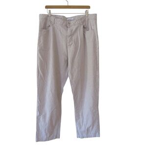 Onia Mens Linen Blend Pants 36 Beige Breathable Beach Vacation Lightweight